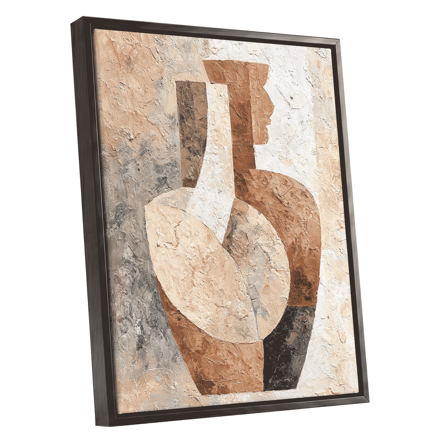 Earthen Figure Study – black framed canvas option