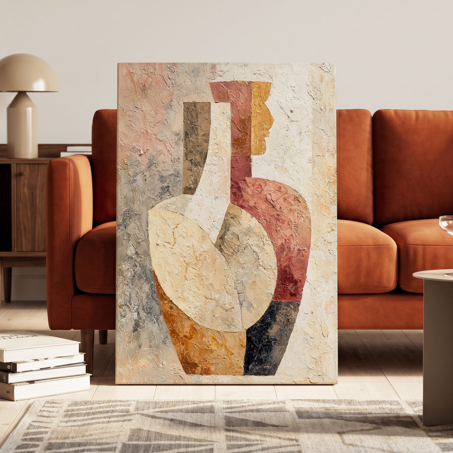 Earthen Figure Study – canvas wall art in a styled interior, gallery view 1