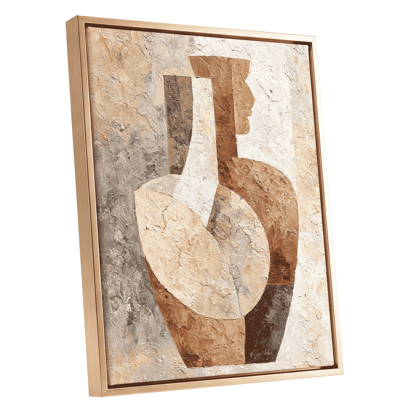 Earthen Figure Study – gold framed canvas option
