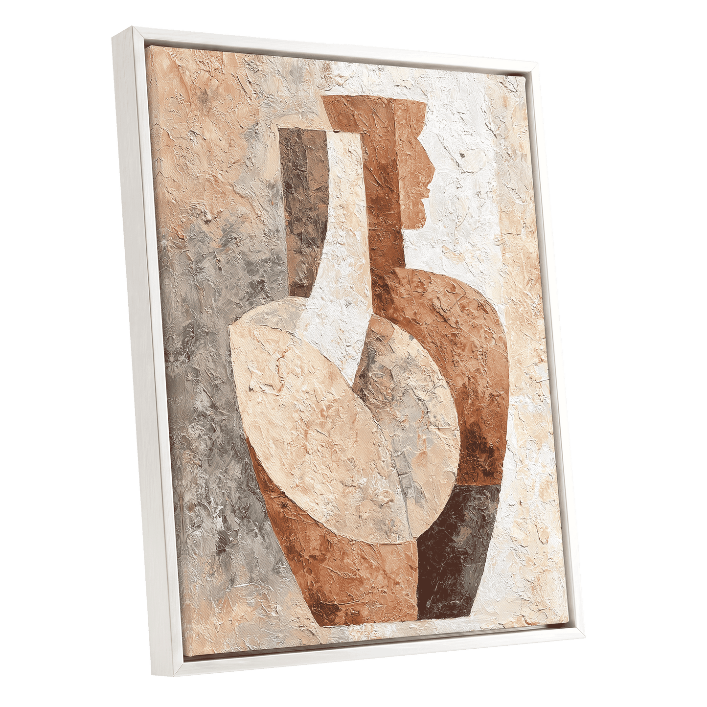 Earthen Figure Study – white framed canvas option