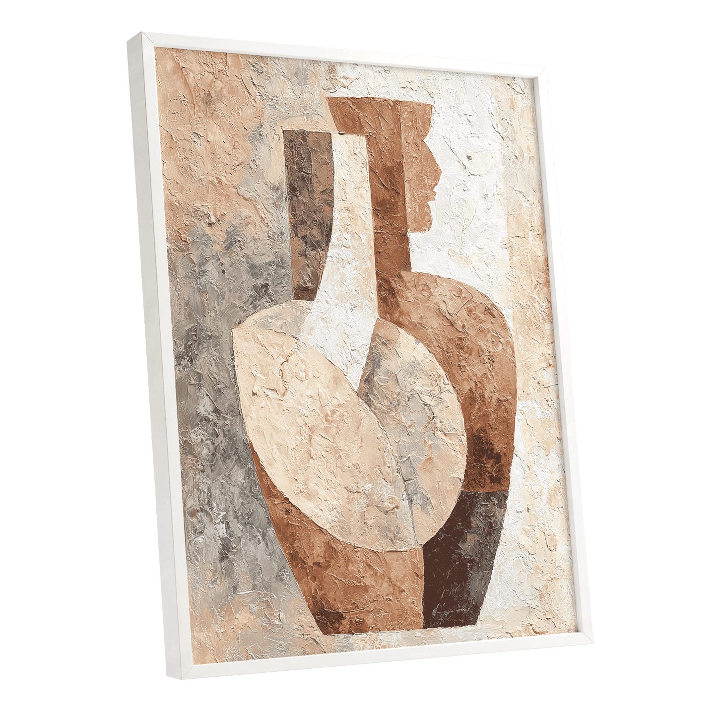 Earthen Figure Study – white framed poster option