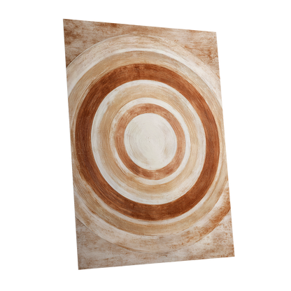 Earthen Orbit, brown, beige, white abstract wall art shown as a unframed poster wall art print