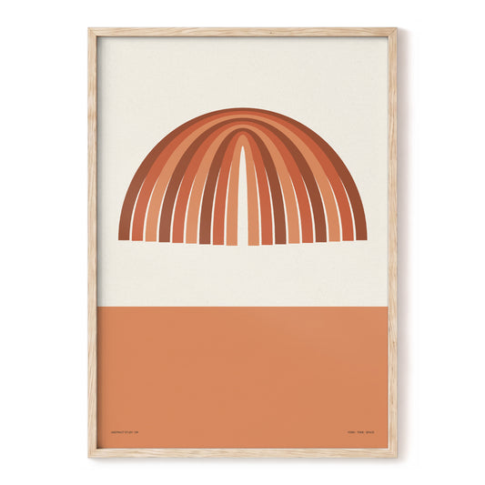 Earthen Portal Cadence, beige, brown, orange minimalist wall art, front artwork view