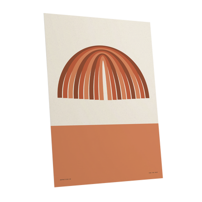 Earthen Portal Cadence, beige, brown, orange minimalist wall art shown as a unframed poster wall art print