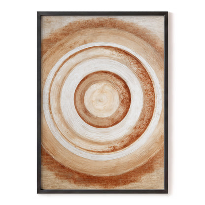 Earthen Resonance, brown, beige, white abstract wall art, front artwork view