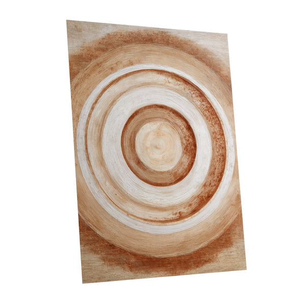 Earthen Resonance, brown, beige, white abstract wall art shown as a unframed poster wall art print