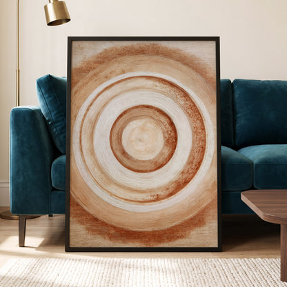 Earthen Resonance, brown, beige, white abstract wall art displayed in a styled interior, gallery view 6