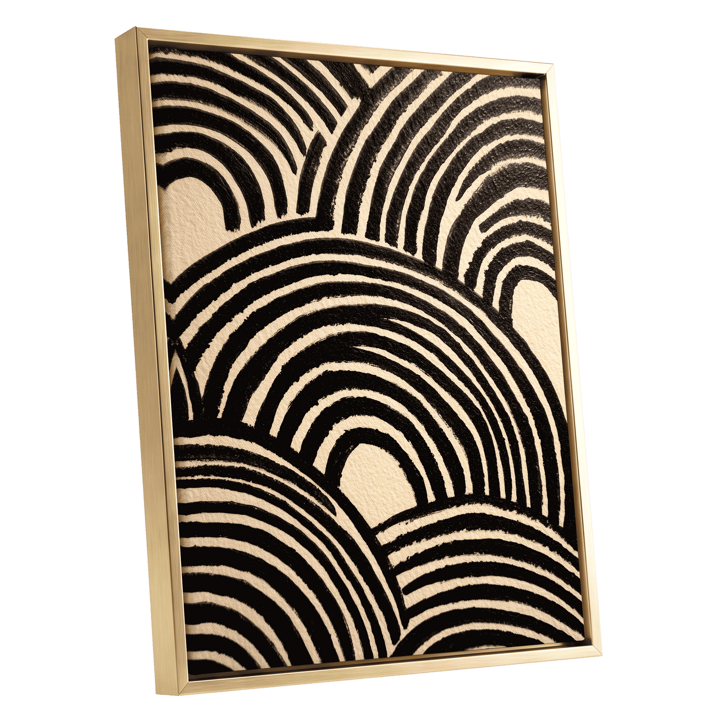 Echoed Arches – gold framed canvas option