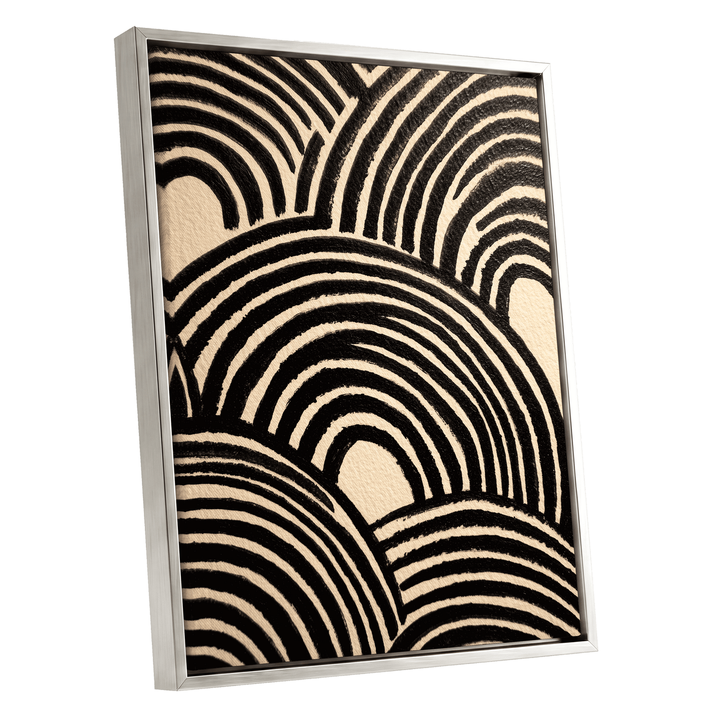 Echoed Arches – silver framed canvas option
