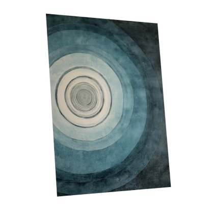 Echoes in Blue, blue, black, white abstract wall art shown as a unframed poster wall art print