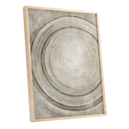 Echoes in the Grain, beige, brown, gray nature wall art shown as a oak framed poster wall art print