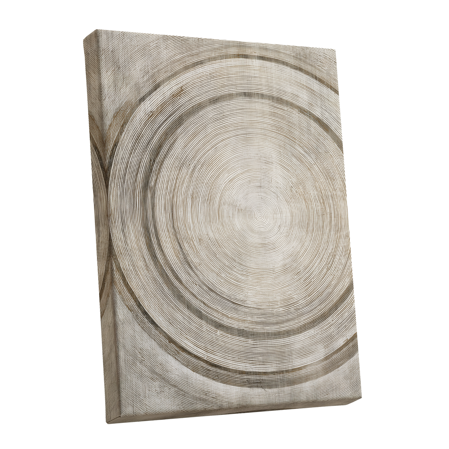 Echoes in the Grain, beige, brown, gray nature wall art shown as a stretched canvas wall art
