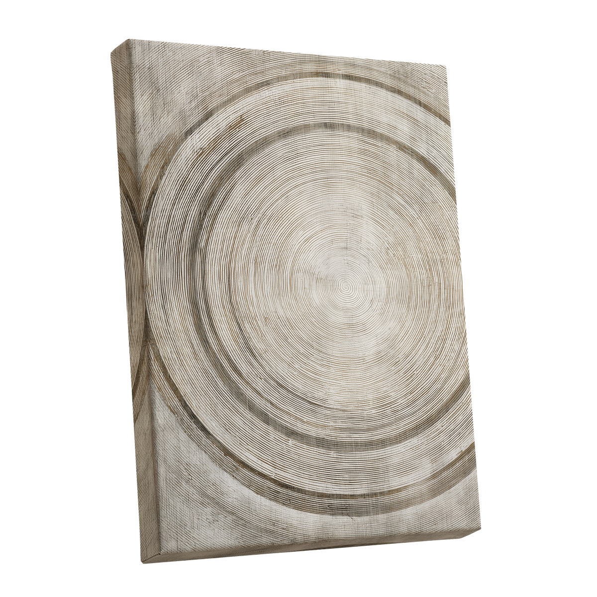 Echoes in the Grain, beige, brown, gray nature wall art shown as a stretched canvas wall art