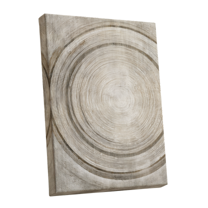 Echoes in the Grain, beige, brown, gray nature wall art shown as a stretched canvas wall art
