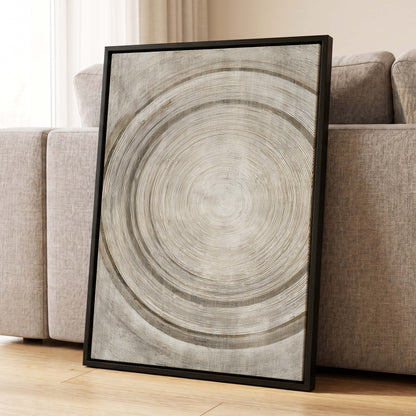 Echoes in the Grain, beige, brown, gray nature wall art displayed in a styled interior, gallery view 4