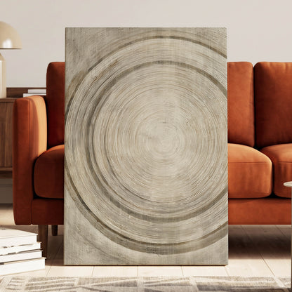Echoes in the Grain, beige, brown, gray nature wall art displayed in a styled interior, gallery view 7