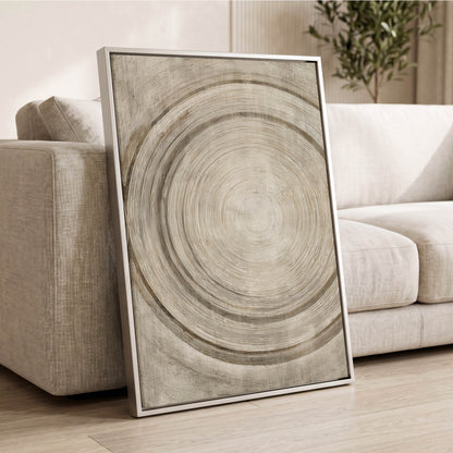 Echoes in the Grain, beige, brown, gray nature wall art displayed in a styled interior, gallery view 8