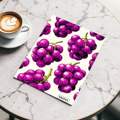 Electric Grape Harvest, purple, pink, black nature wall art displayed in a styled interior, gallery view 3