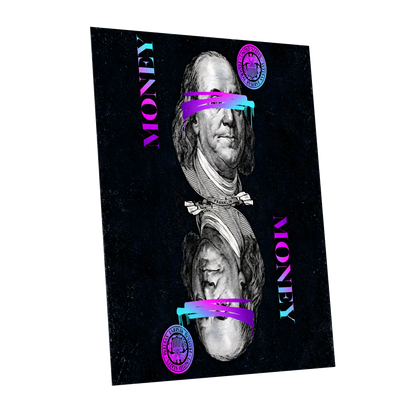 Electric Tender, black, pink, blue abstract wall art shown as a unframed poster wall art print