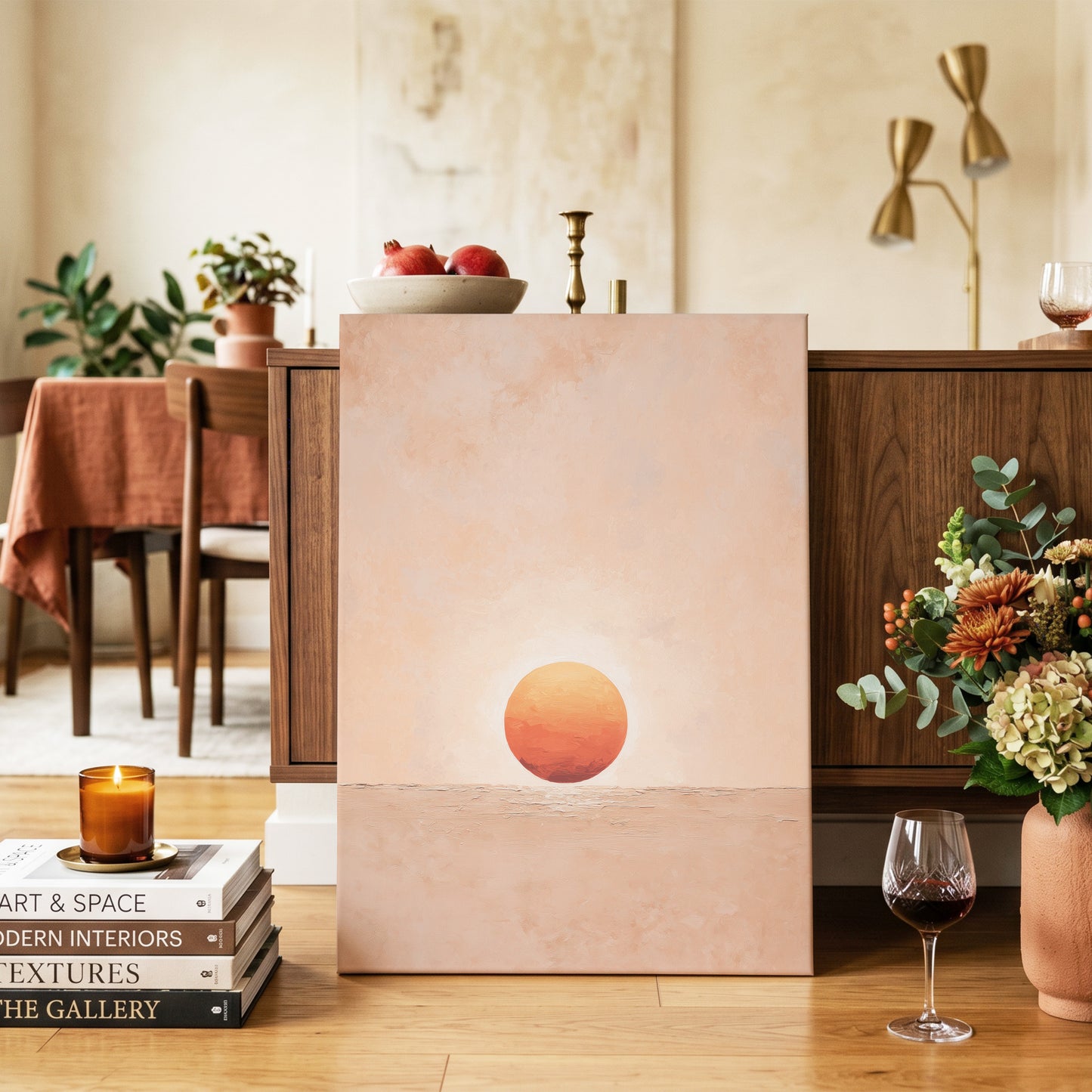 Ember at Still Horizon – canvas wall art in a styled interior, gallery view 2
