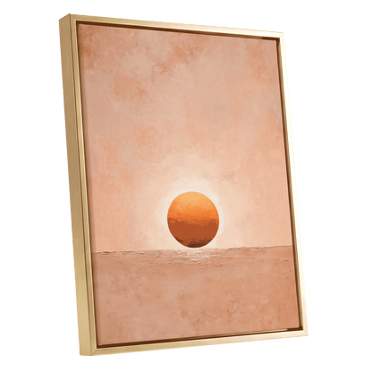 Ember at Still Horizon – gold framed canvas option