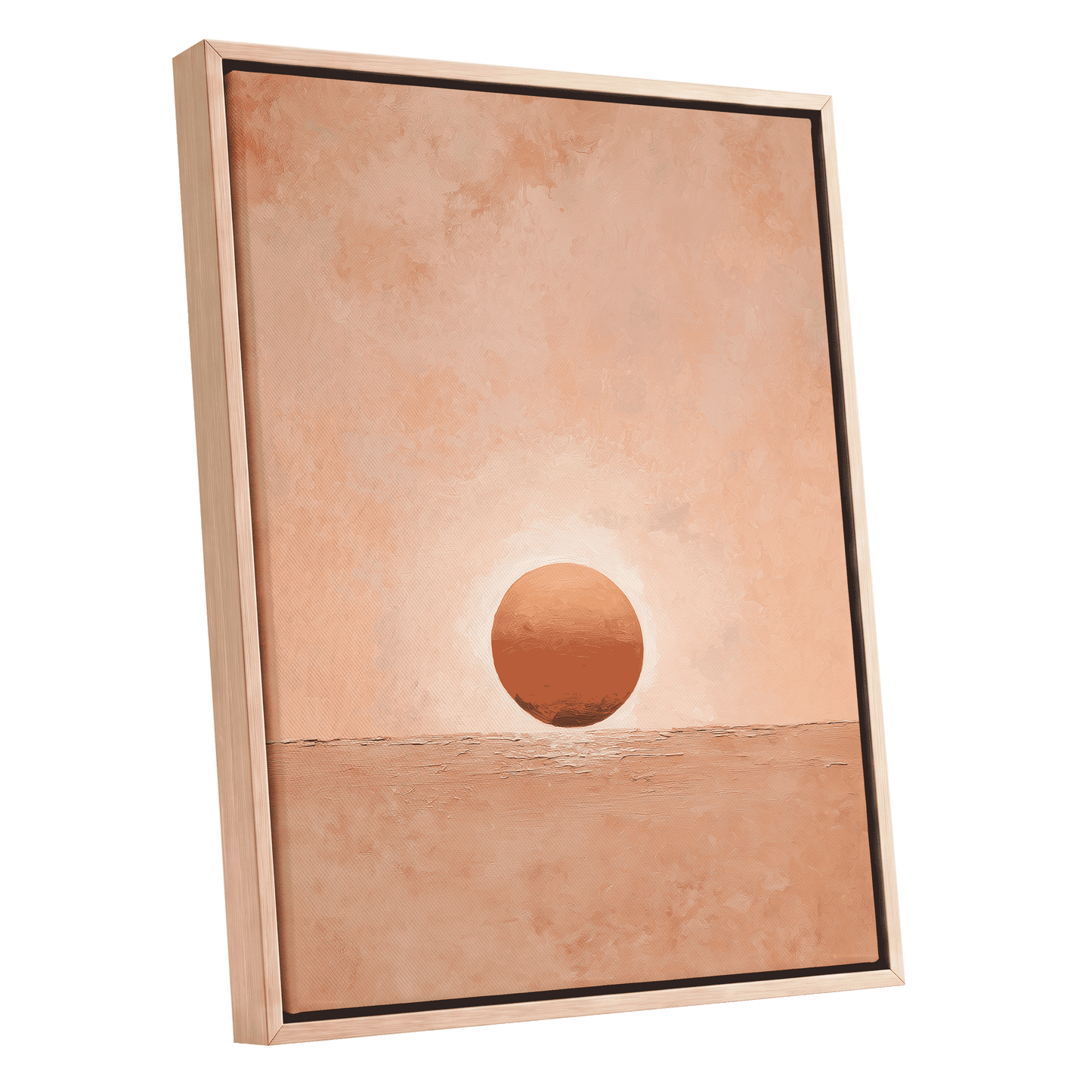 Ember at Still Horizon – oak framed canvas option