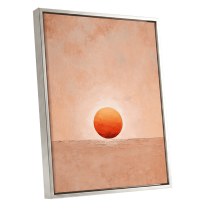 Ember at Still Horizon – silver framed canvas option
