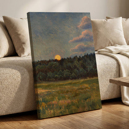 Ember at the Treeline, green, blue, brown nature wall art displayed in a styled interior, gallery view 7