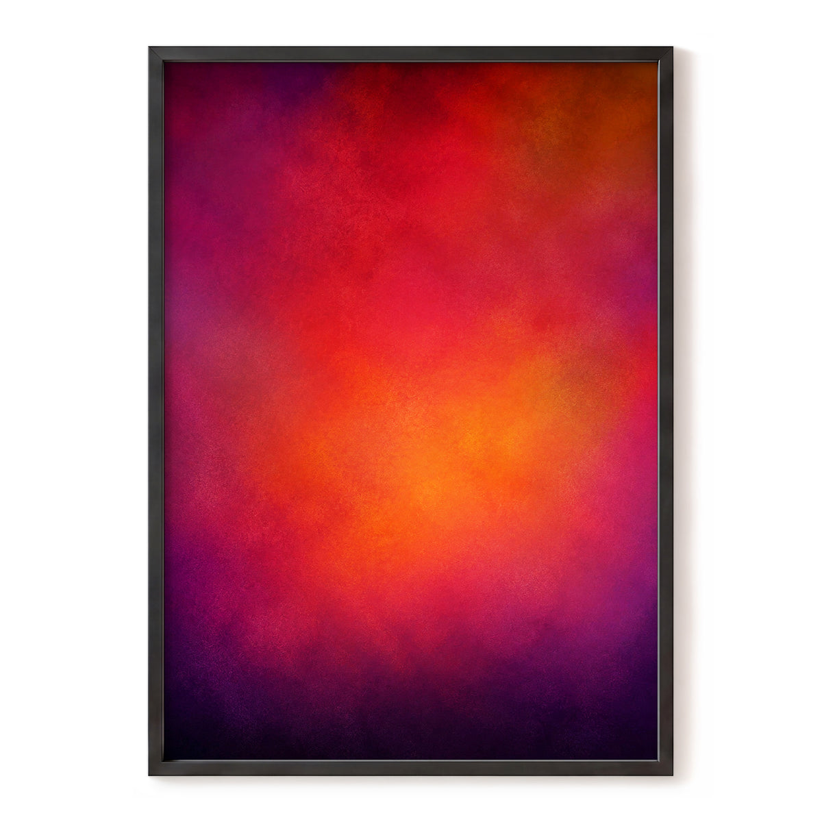 Ember Bloom, orange, red, pink abstract wall art, front artwork view