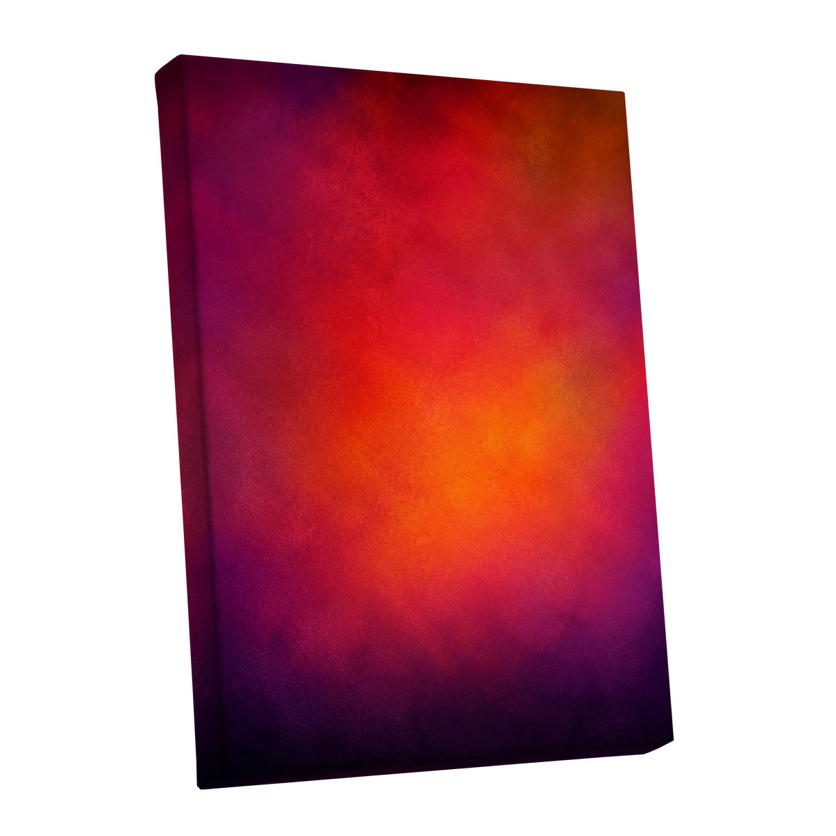 Ember Bloom, orange, red, pink abstract wall art shown as a stretched canvas wall art