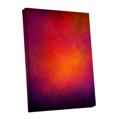 Ember Bloom, orange, red, pink abstract wall art shown as a stretched canvas wall art