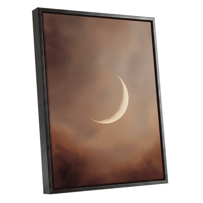 Ember Crescent – black framed canvas option