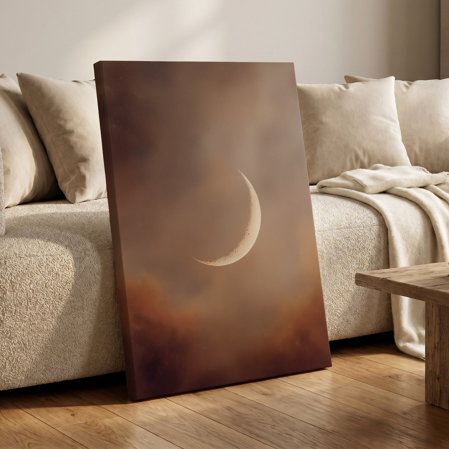 Ember Crescent – canvas wall art in a styled interior, gallery view 1