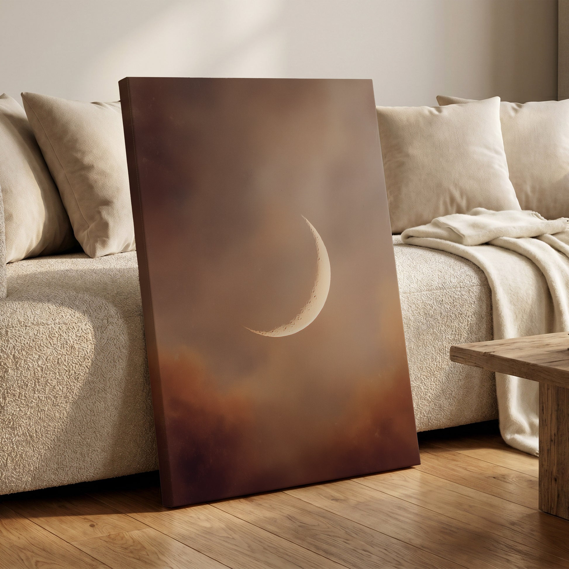 Ember Crescent – canvas wall art in a styled interior, gallery view 1
