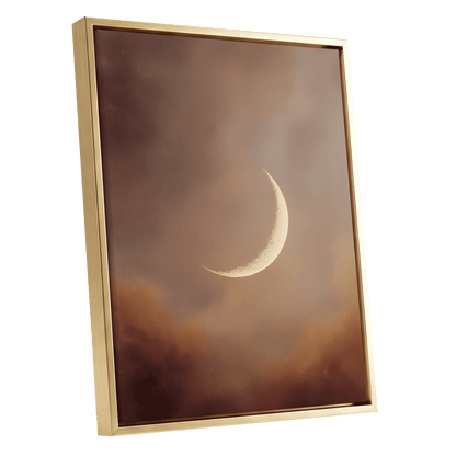 Ember Crescent – gold framed canvas option