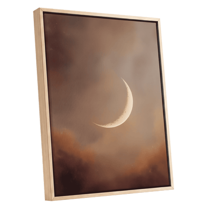 Ember Crescent – oak framed canvas option