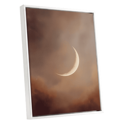 Ember Crescent – white framed canvas option