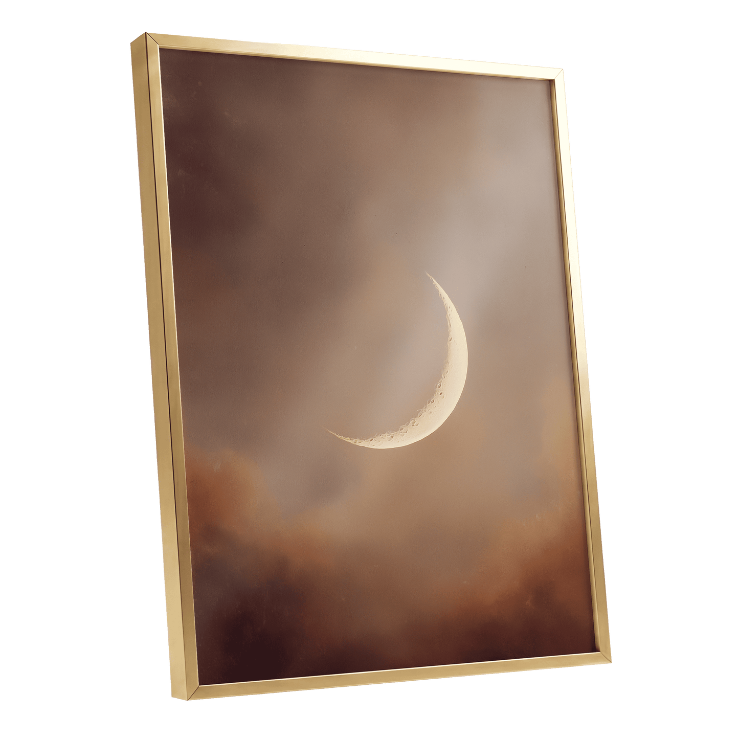 Ember Crescent – gold framed poster option