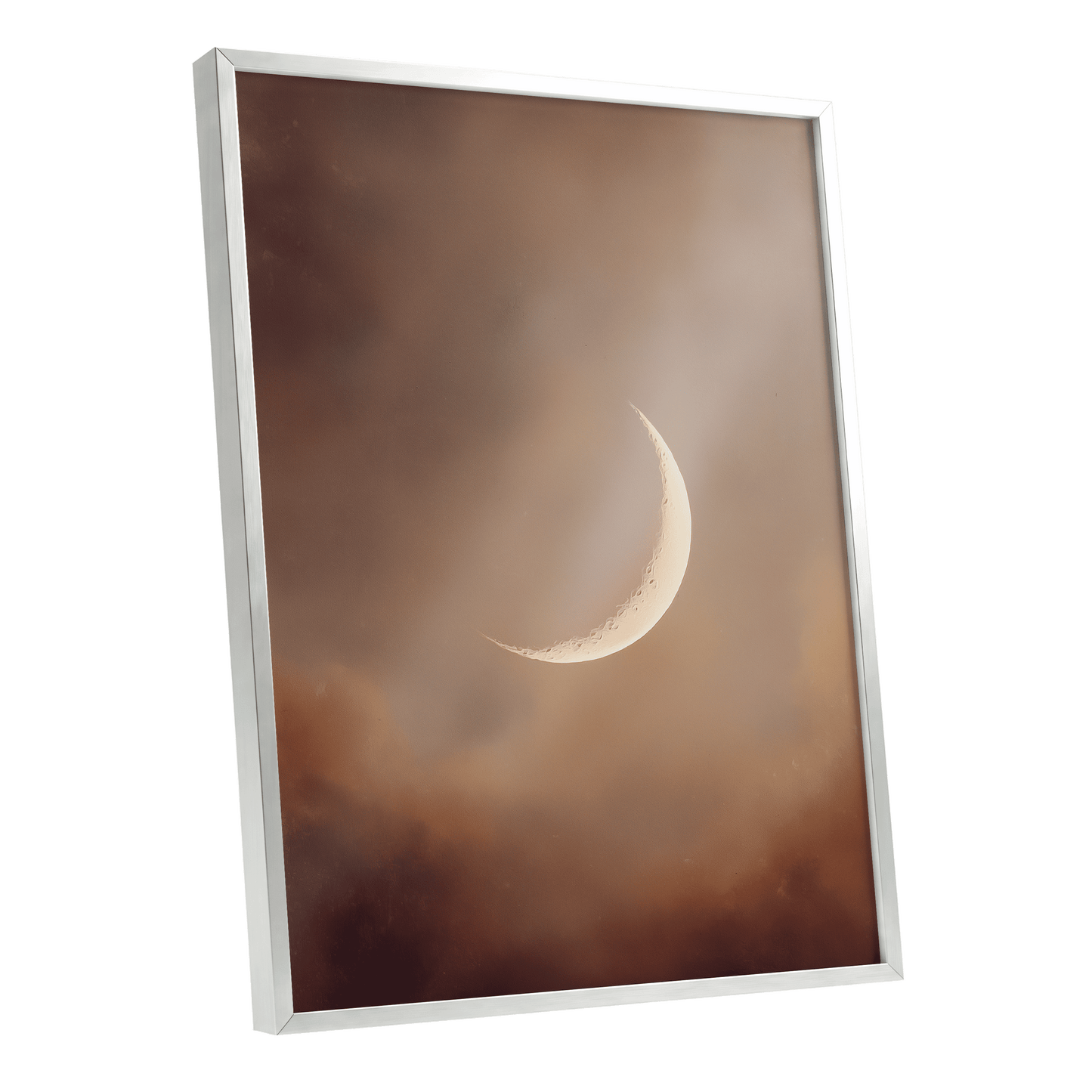 Ember Crescent – silver framed poster option