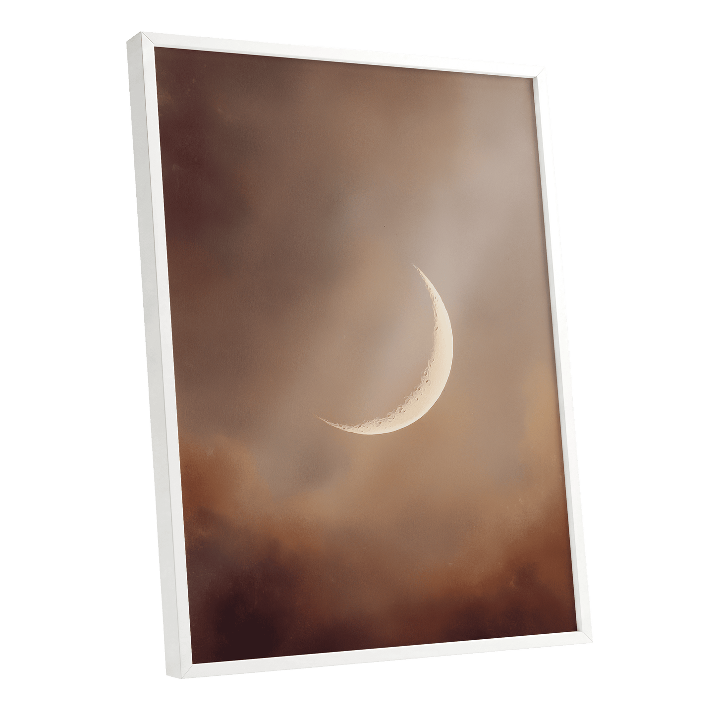 Ember Crescent – white framed poster option