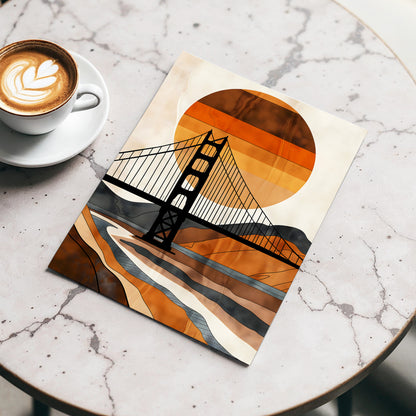 Ember Crossing, black, beige, orange minimalist wall art displayed in a styled interior, gallery view 3