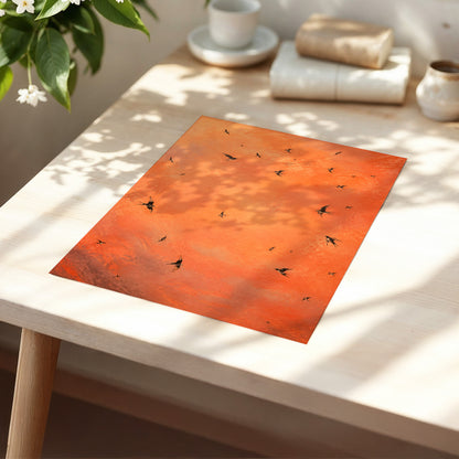 Ember Flight, orange, brown, black nature wall art displayed in a styled interior, gallery view 5