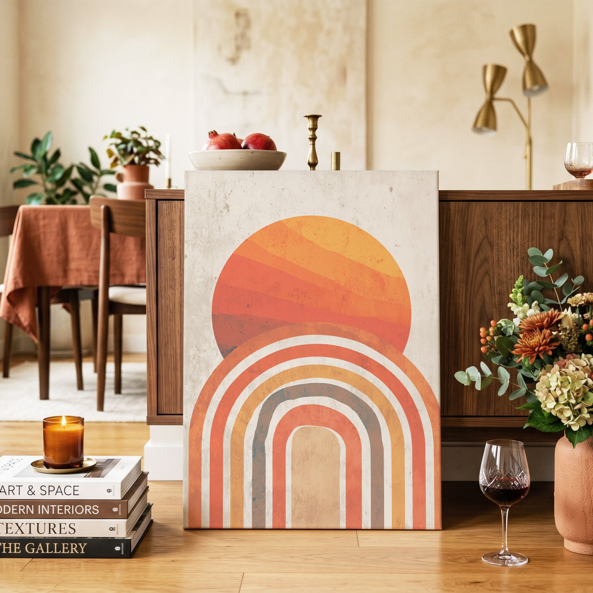 Ember Horizon Arches – canvas wall art in a styled interior, gallery view 2