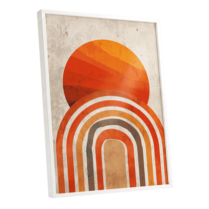 Ember Horizon Arches – white framed poster option