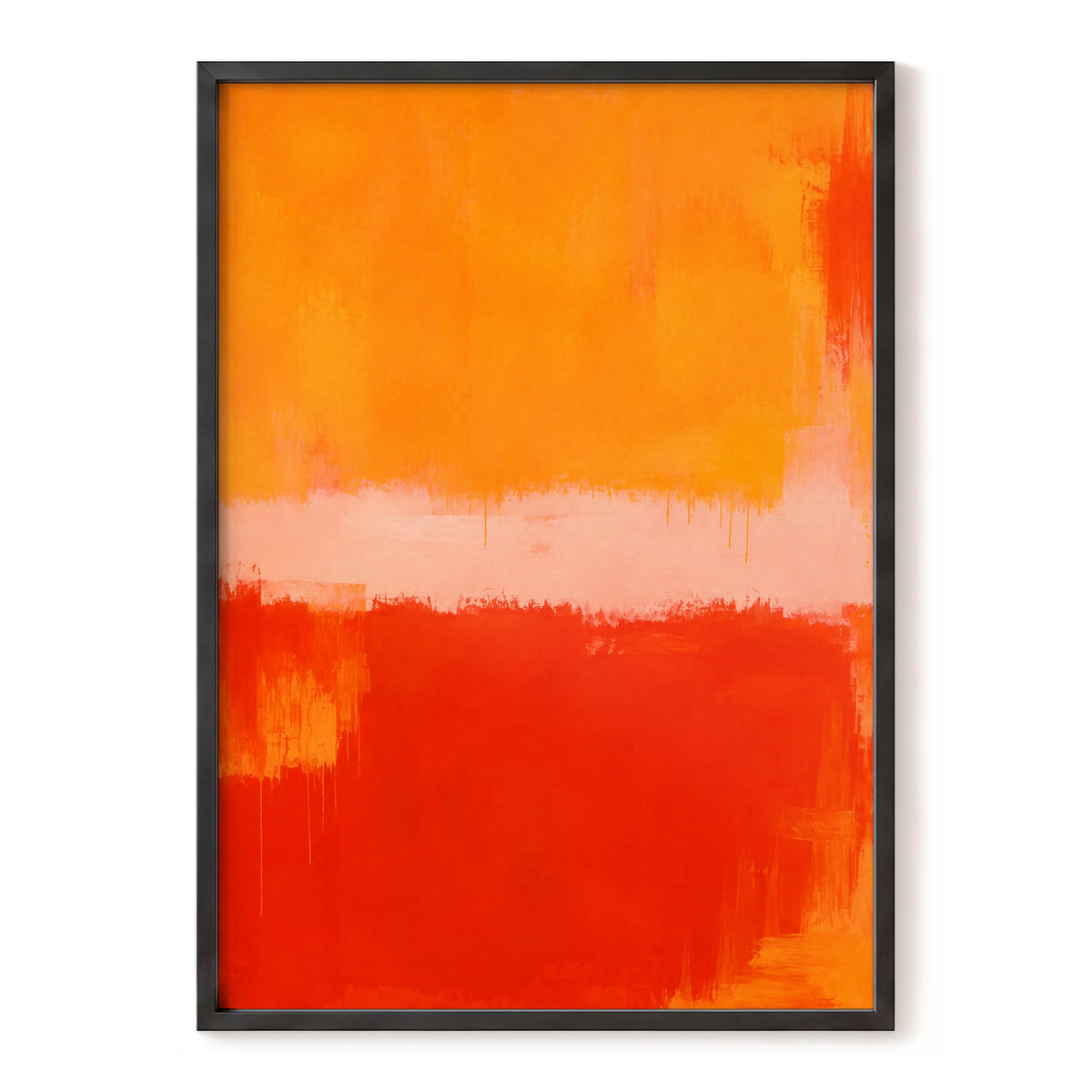 Ember Interval, orange, red, pink abstract wall art, front artwork view