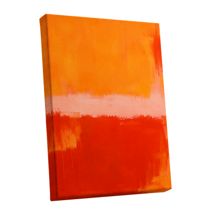 Ember Interval, orange, red, pink abstract wall art shown as a stretched canvas wall art