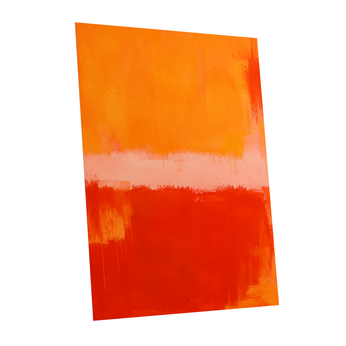 Ember Interval, orange, red, pink abstract wall art shown as a unframed poster wall art print