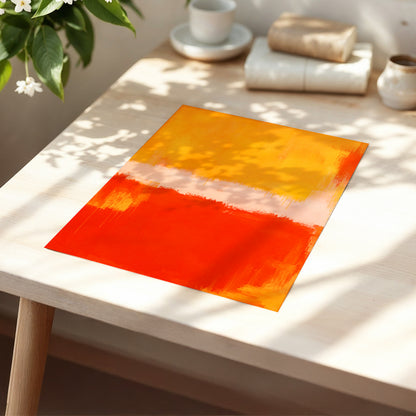 Ember Interval, orange, red, pink abstract wall art displayed in a styled interior, gallery view 5