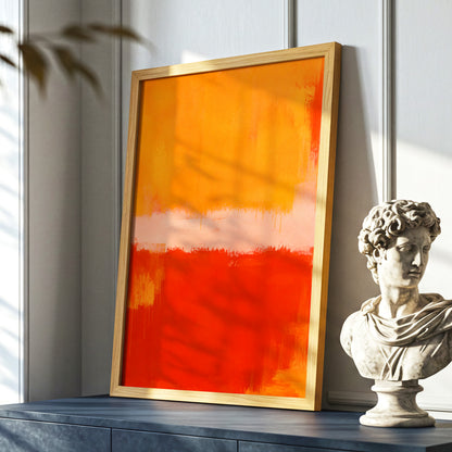 Ember Interval, orange, red, pink abstract wall art displayed in a styled interior, gallery view 9