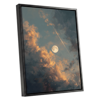 Ember Moon – black framed canvas option